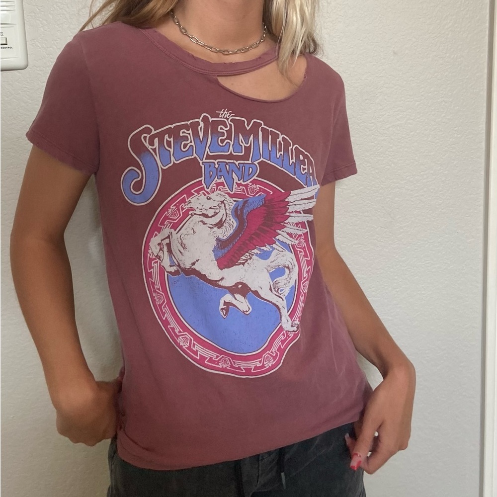 Steve Miller Band mauve pink band tshirt